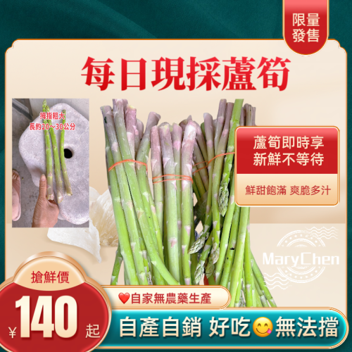 新鮮現採蘆筍300g/600g±10%蘆筍炒肉絲 涼拌蘆筍