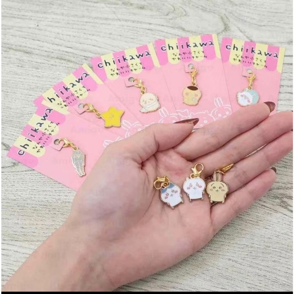 日本 Chiikawa 吉伊卡哇 迷你金屬 拉鍊 吊飾 掛飾 扣環 裝飾 盲盒 小可愛小八貓兔兔小桃鼠栗子獅-細節圖3