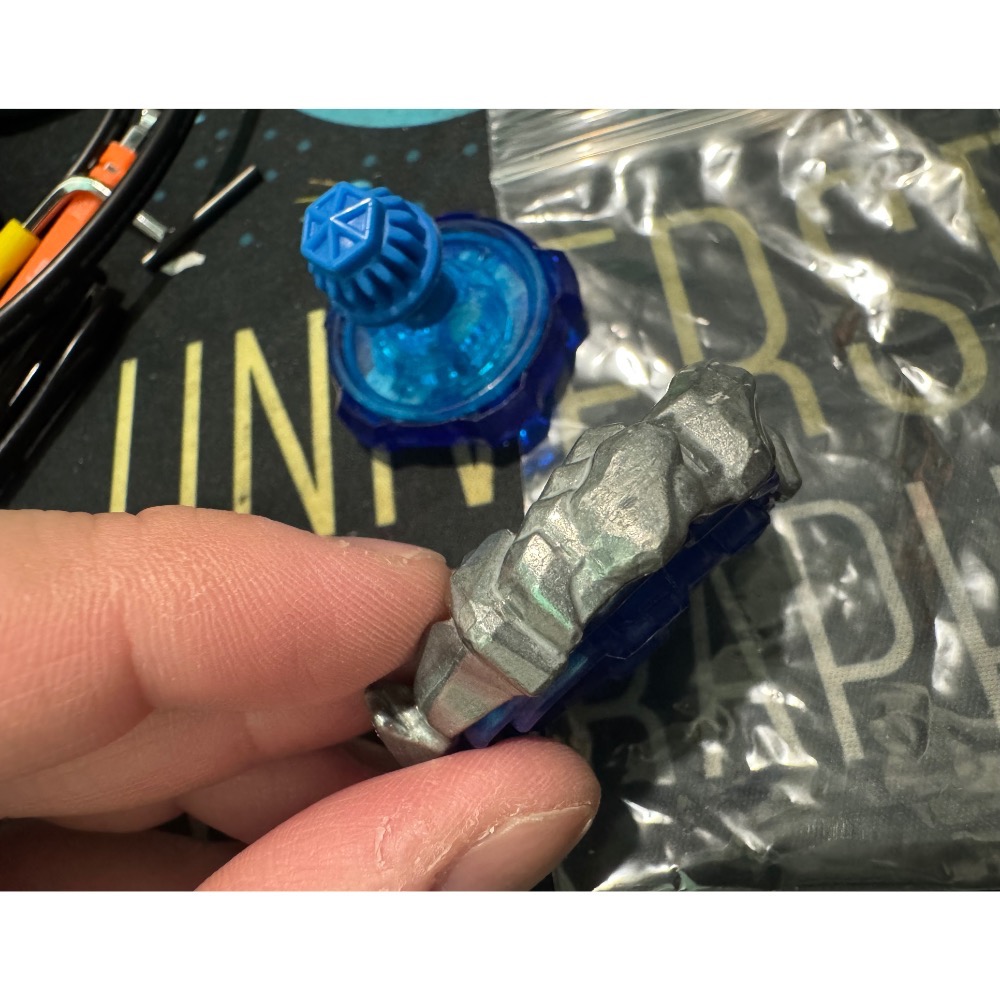 戰鬥陀螺 X 藍色鳳凰 5-80 H 上蓋有使用痕跡 BX-35-05 重量約38g 無QR！無原盒！-細節圖2