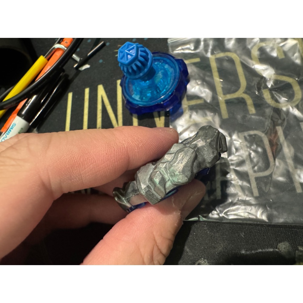 戰鬥陀螺 X 藍色鳳凰 5-80 H 上蓋有使用痕跡 BX-35-05 重量約38g 無QR！無原盒！-細節圖3