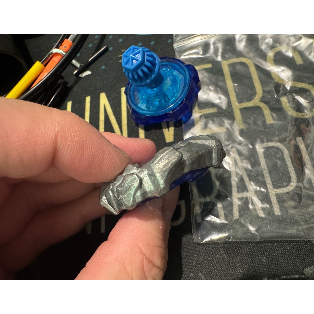 戰鬥陀螺 X 藍色鳳凰 5-80 H 上蓋有使用痕跡 BX-35-05 重量約38g 無QR！無原盒！-細節圖4