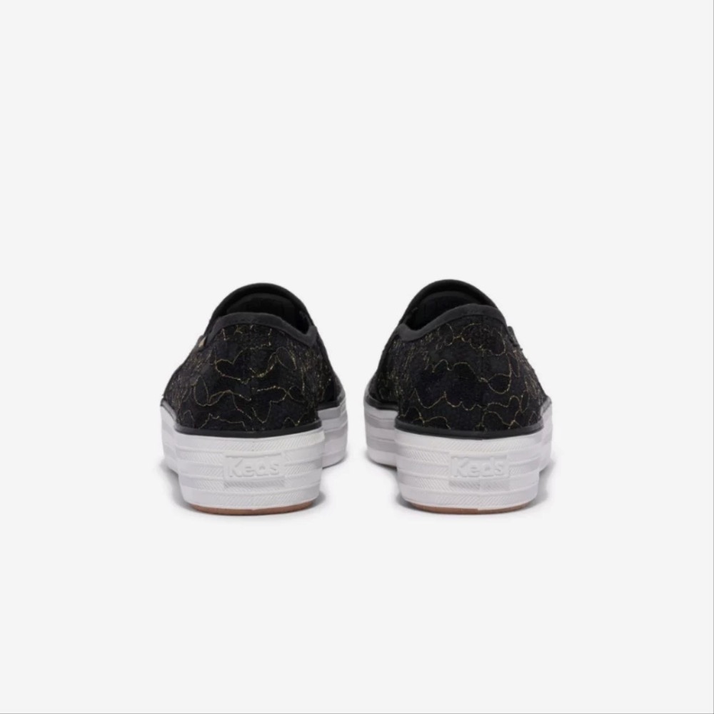 ￼零碼特價 Keds新款淺口蕾絲女厚底樂福鞋一腳蹬帆布鞋-細節圖5