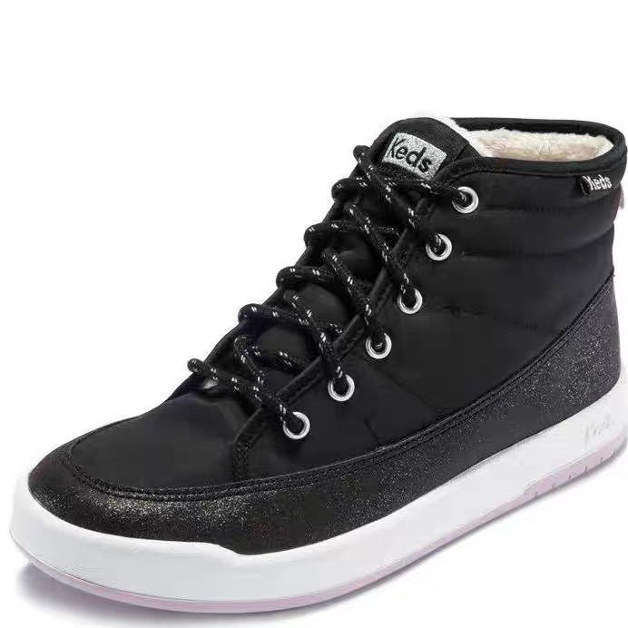 零碼特價新款零碼特價KEDS秋冬內毛裡短靴休閒高筒靴時尚厚底板鞋小白靴-細節圖3