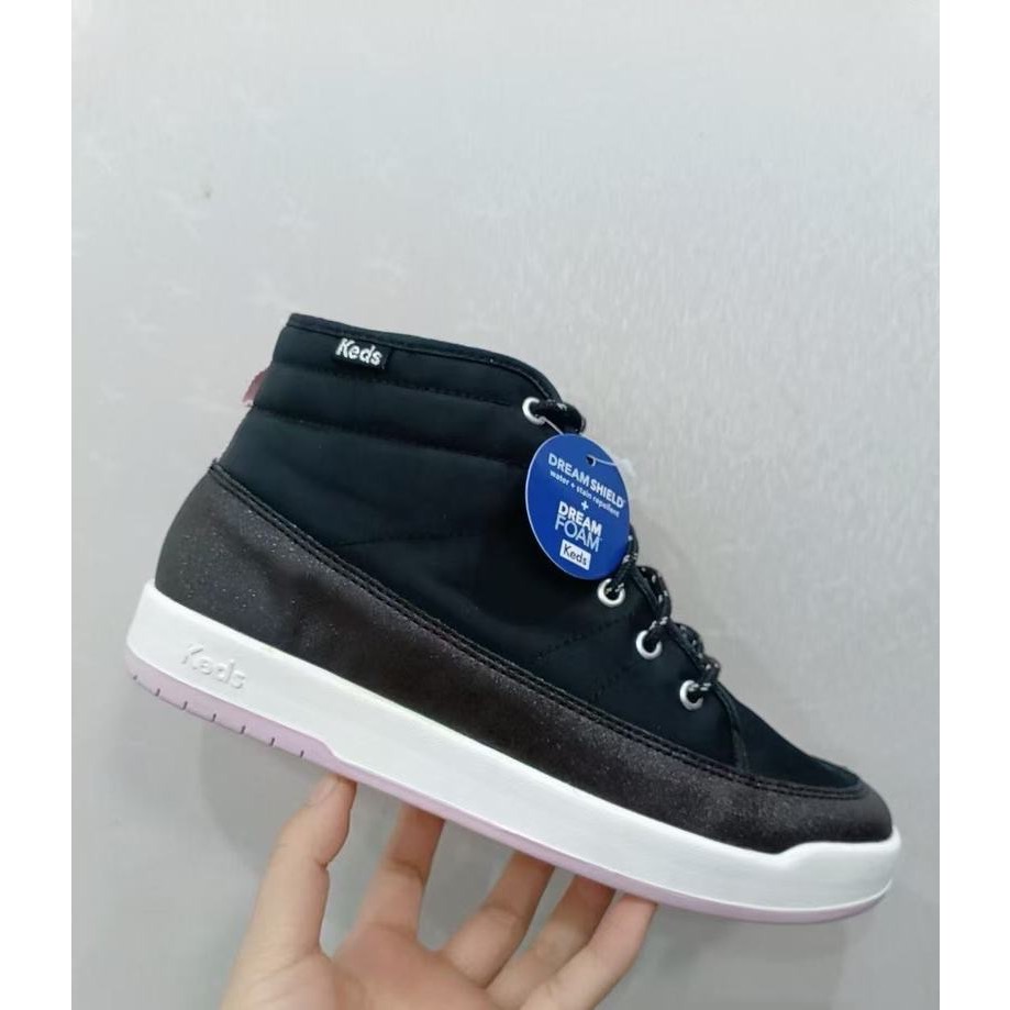 零碼特價新款零碼特價KEDS秋冬內毛裡短靴休閒高筒靴時尚厚底板鞋小白靴-細節圖4