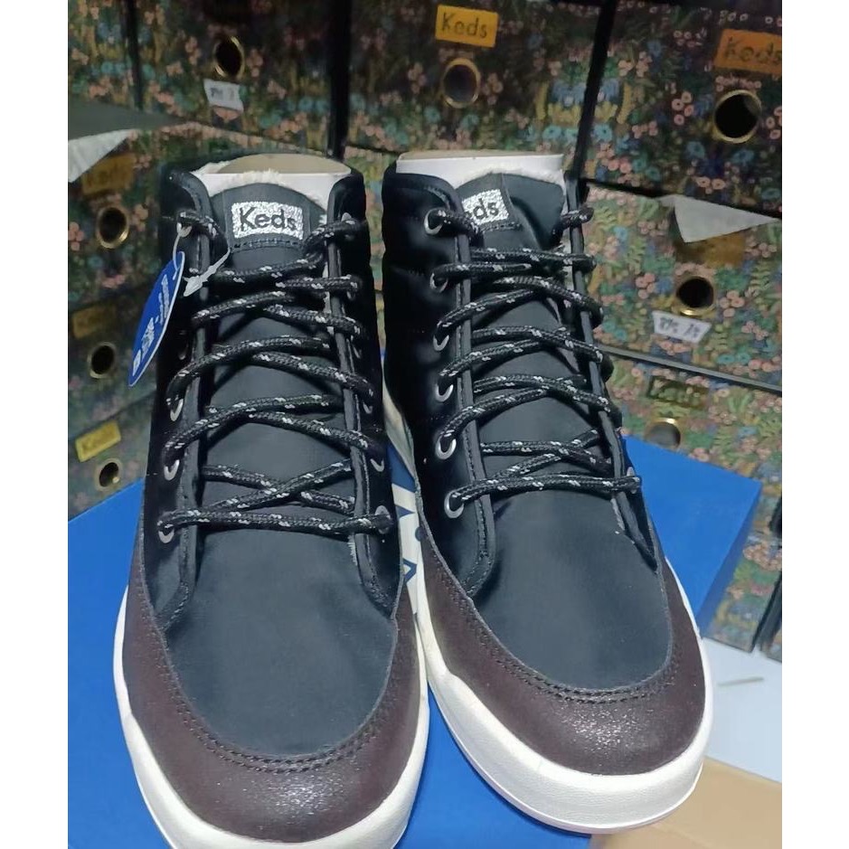 零碼特價新款零碼特價KEDS秋冬內毛裡短靴休閒高筒靴時尚厚底板鞋小白靴-細節圖5