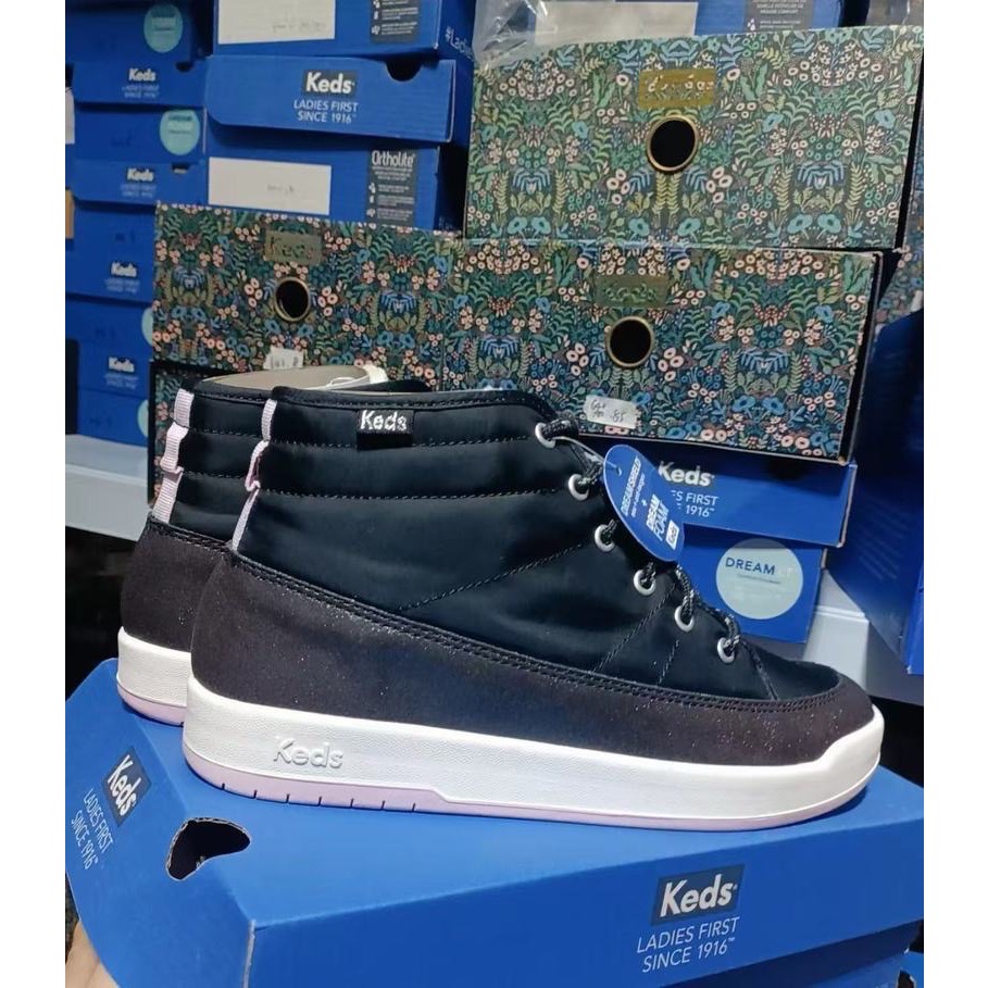 零碼特價新款零碼特價KEDS秋冬內毛裡短靴休閒高筒靴時尚厚底板鞋小白靴-細節圖7