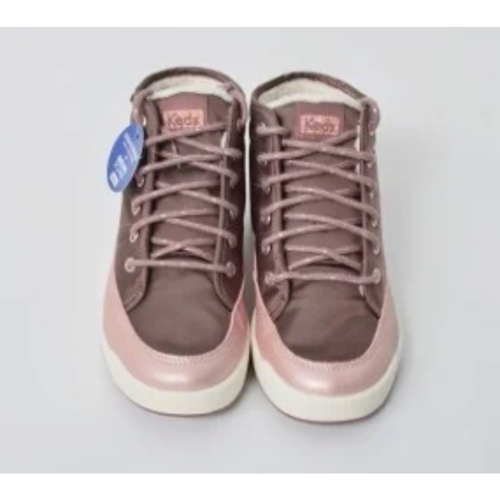 零碼特價新款零碼特價KEDS秋冬內毛裡短靴休閒高筒靴時尚厚底板鞋小白靴-細節圖9