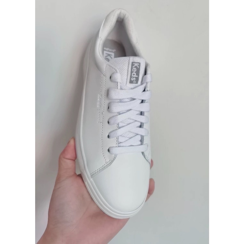 ￼零碼特價🉐Keds 純色系真皮  厚底休閒鞋 小白鞋 運動鞋-細節圖4