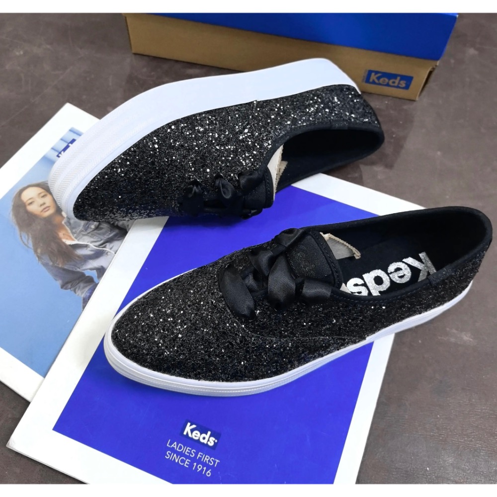 零碼特價🉐️ 美國🇺🇸潮牌Keds緞帶🎀復古亮片厚底休閒鞋👟小白鞋 真皮鞋 運動鞋-細節圖6