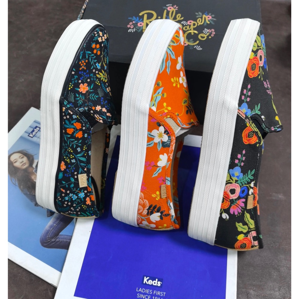 零碼特價🉐️ 美國🇺🇸潮牌Keds花朵厚底套腳鞋休閒鞋👟小白鞋 真皮鞋 運動鞋-細節圖3