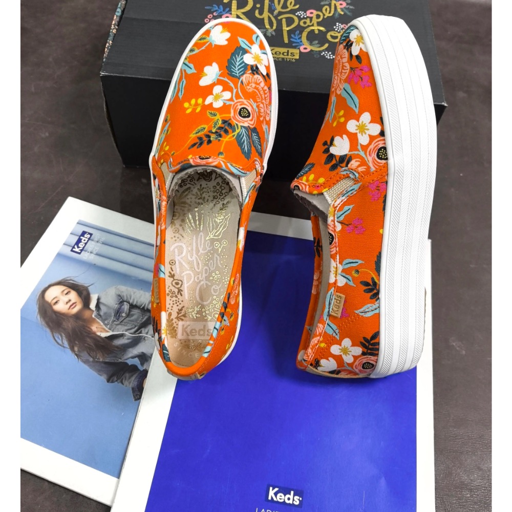 零碼特價🉐️ 美國🇺🇸潮牌Keds花朵厚底套腳鞋休閒鞋👟小白鞋 真皮鞋 運動鞋-細節圖4
