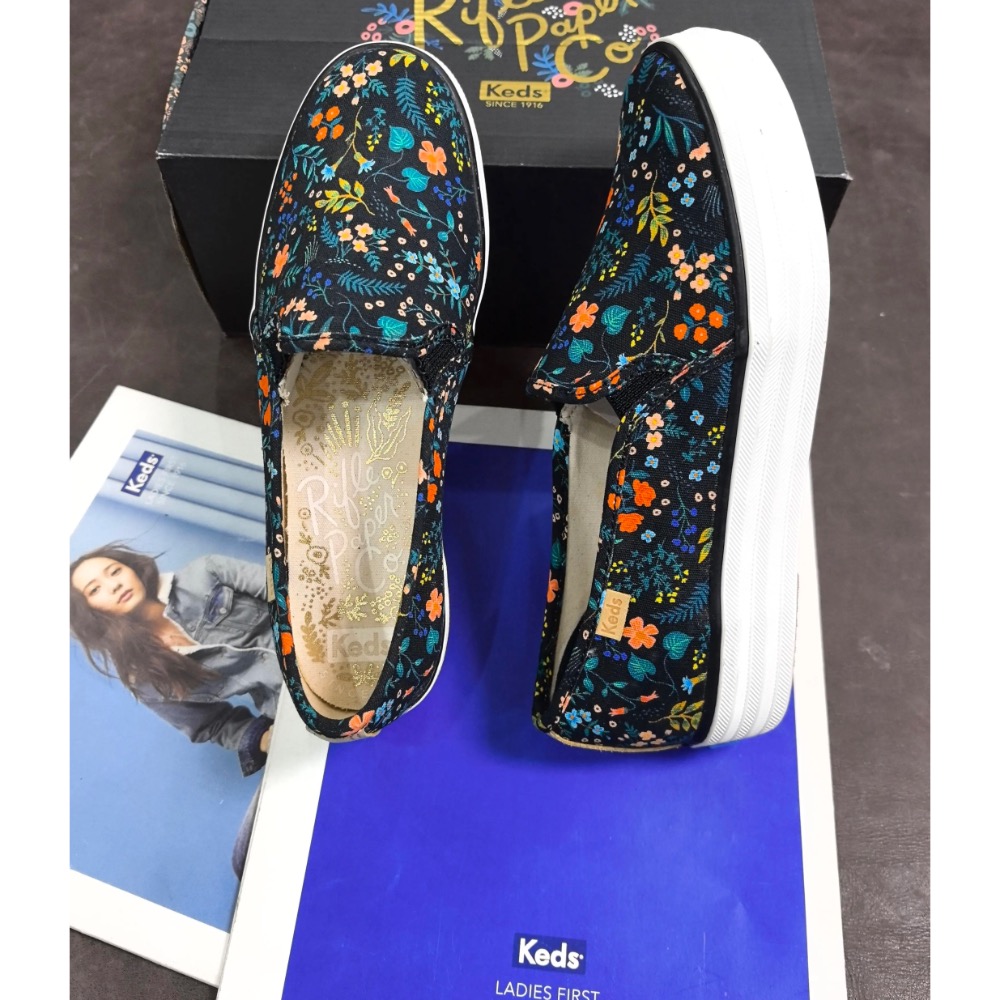 零碼特價🉐️ 美國🇺🇸潮牌Keds花朵厚底套腳鞋休閒鞋👟小白鞋 真皮鞋 運動鞋-細節圖6