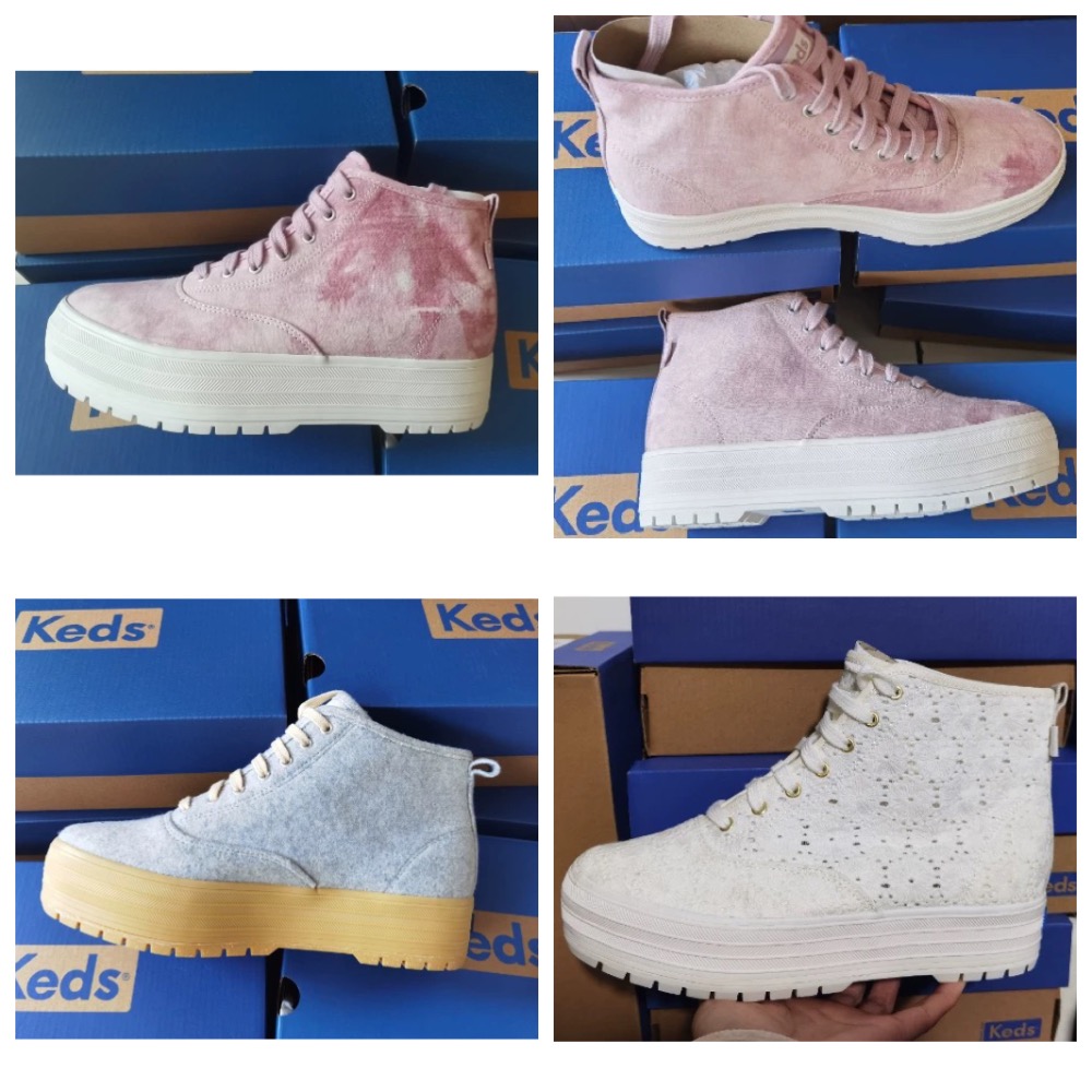 零碼特價新款零碼特價KEDS秋冬短靴休閒高筒靴時尚厚底板鞋小白靴-細節圖2