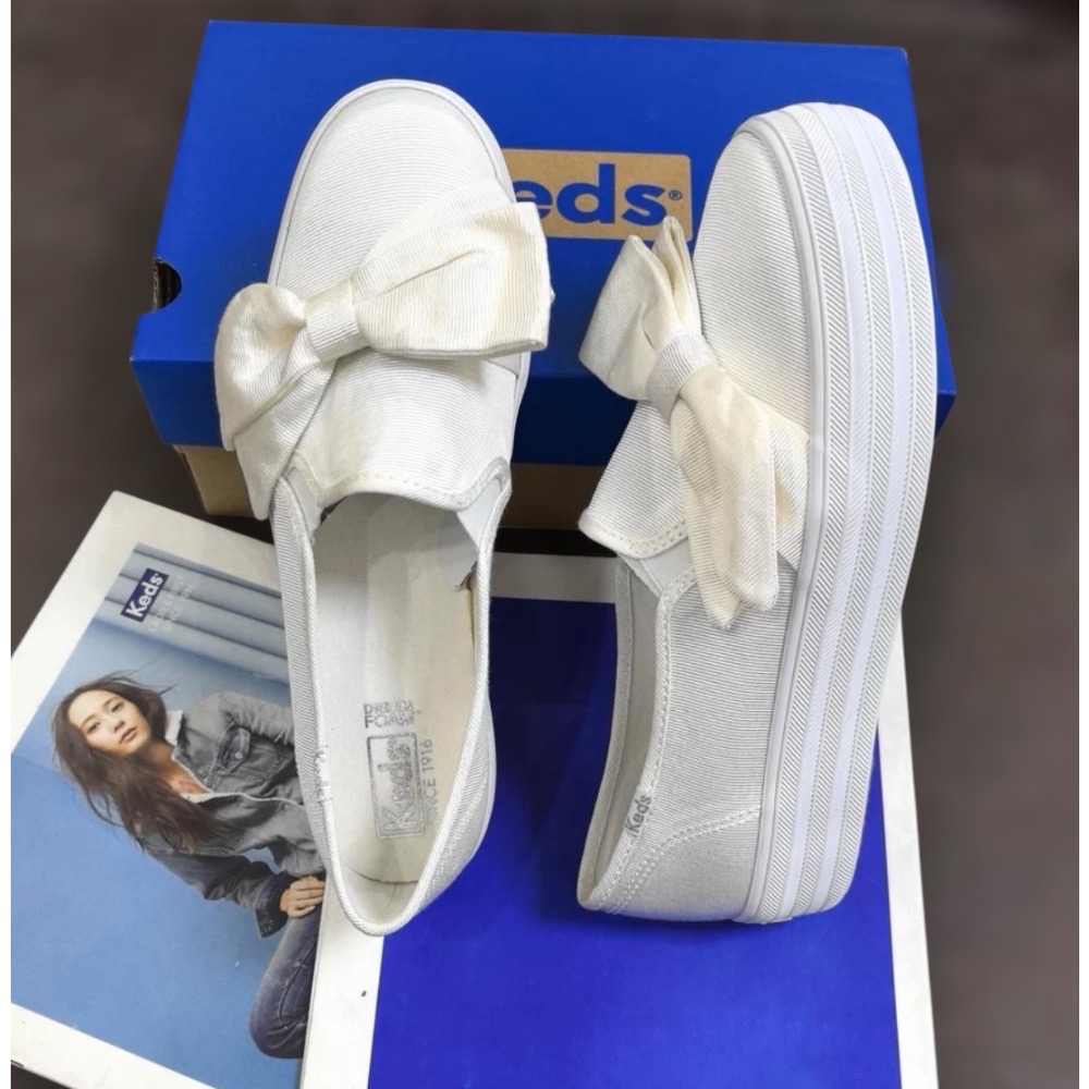 零碼特價🉐️ 美國🇺🇸潮牌Keds蝴蝶結厚底 婚鞋休閒鞋👟小白鞋  運動鞋 懶人鞋-細節圖2