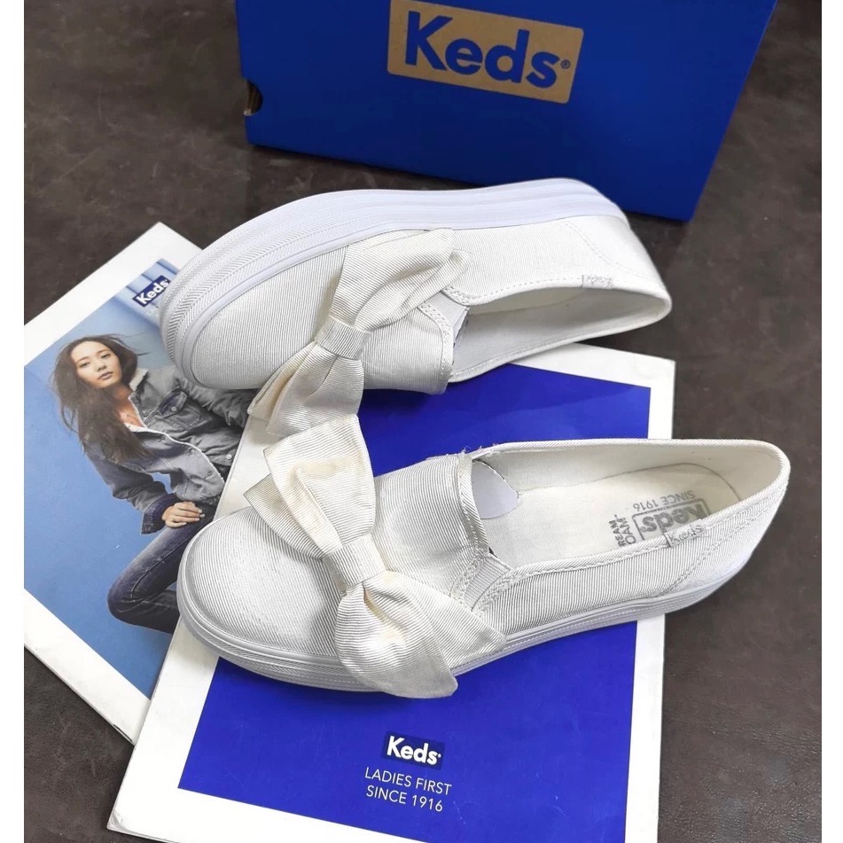 零碼特價🉐️ 美國🇺🇸潮牌Keds蝴蝶結厚底 婚鞋休閒鞋👟小白鞋  運動鞋 懶人鞋-細節圖4