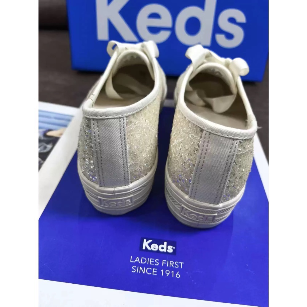 零碼特價美國🇺🇸潮牌Keds 緞帶🎀厚底婚鞋👟閃粉✨亮片鞋👟休閒鞋👟實品超美🌸-細節圖4