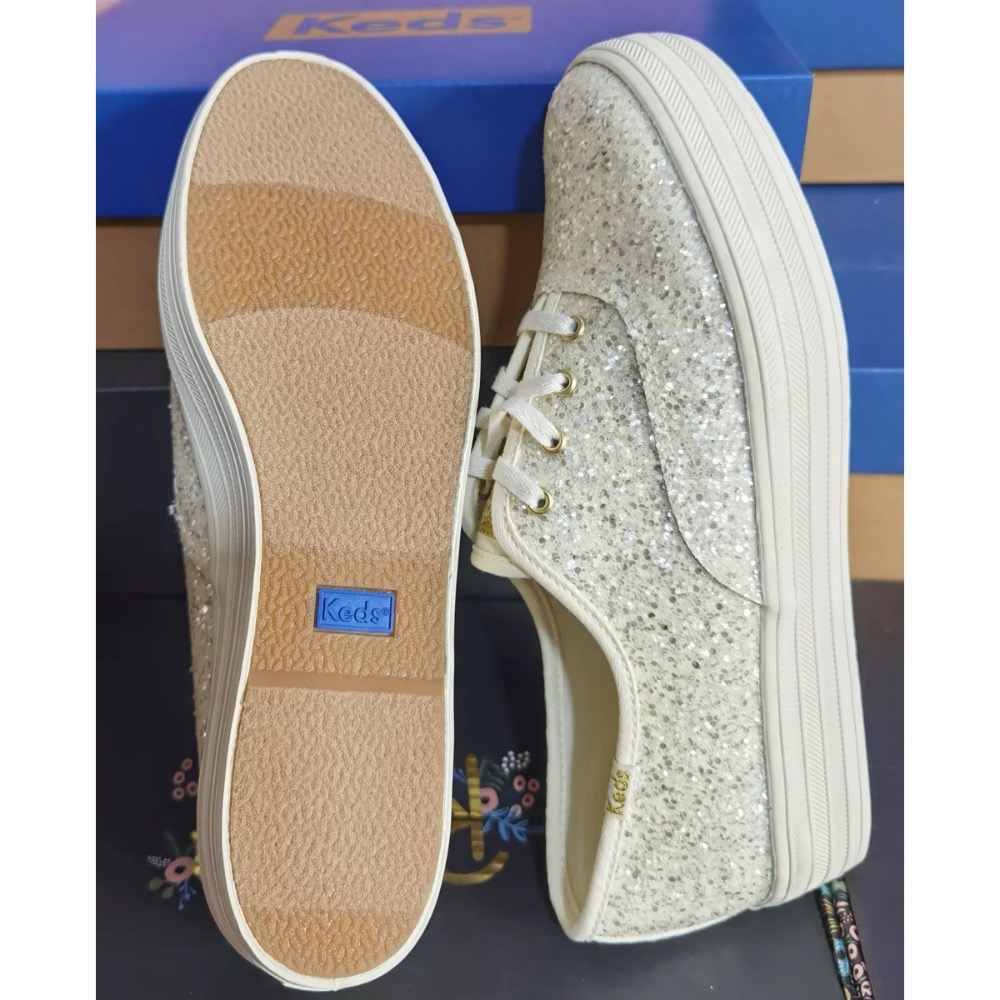 零碼特價美國🇺🇸潮牌Keds 緞帶🎀厚底婚鞋👟閃粉✨亮片鞋👟休閒鞋👟實品超美🌸-細節圖6