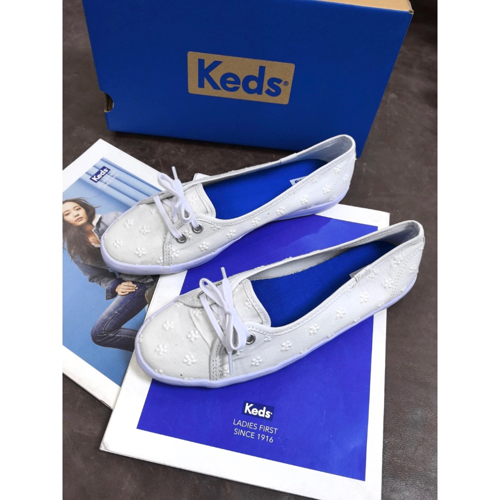 零碼特價Keds 小花朵鞋 純色休閒鞋 運動鞋 小白鞋 婚鞋-細節圖2
