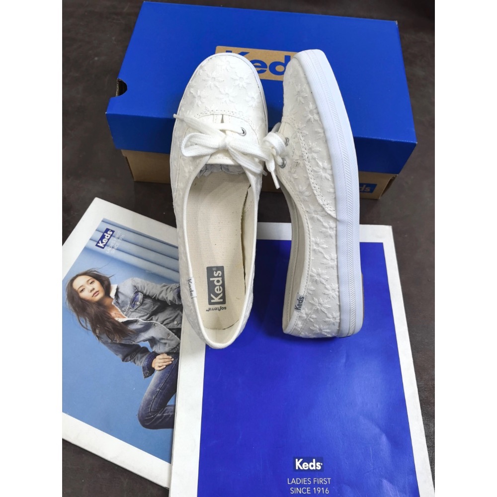 零碼特價Keds 小花朵鞋 純色休閒鞋 運動鞋 小白鞋 婚鞋-細節圖4