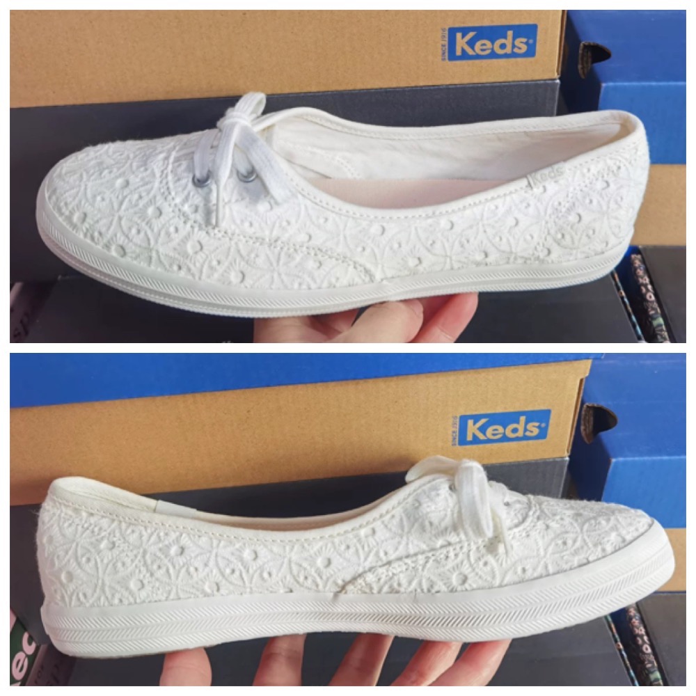 零碼特價Keds 小花朵鞋 純色休閒鞋 運動鞋 小白鞋 婚鞋-細節圖6