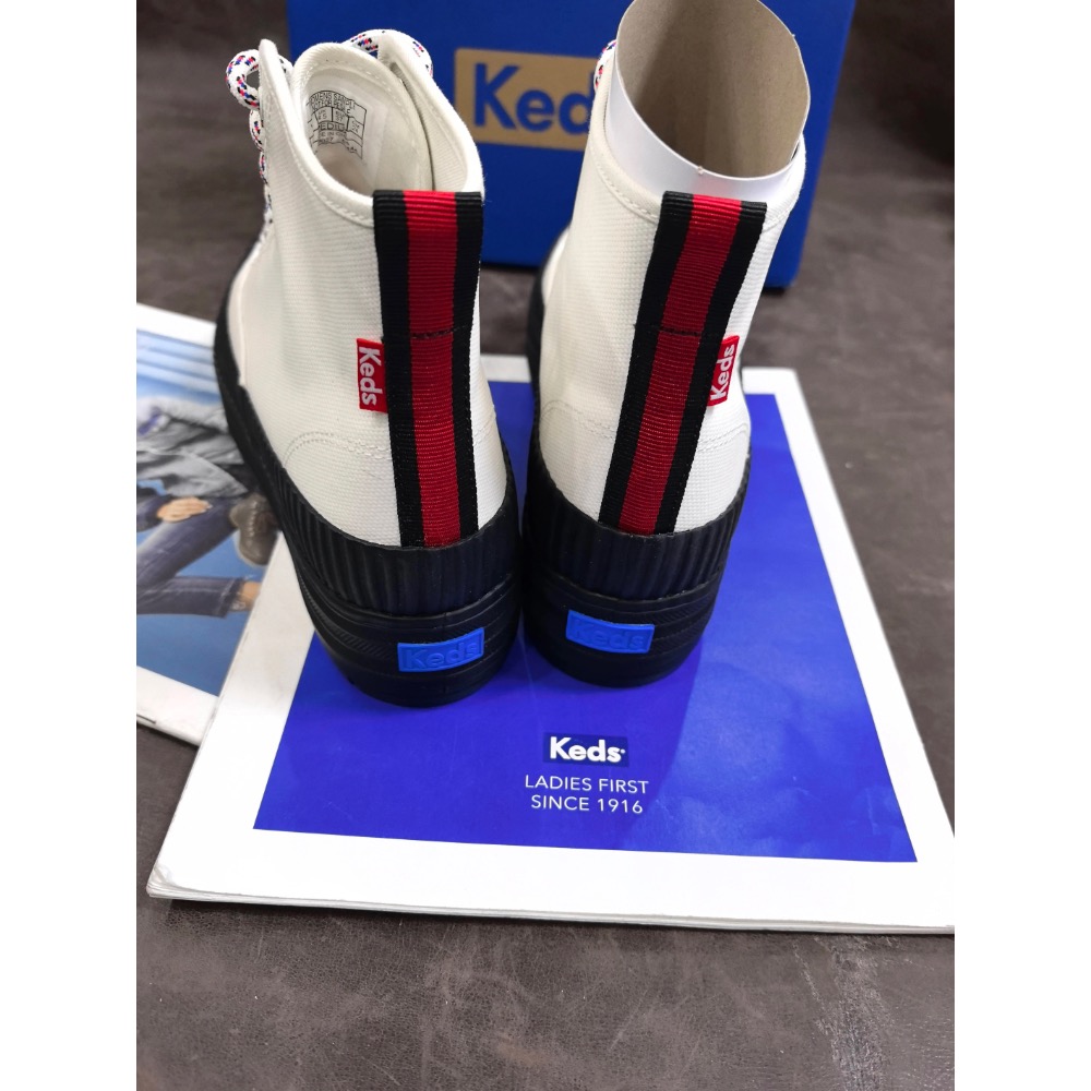 ￼零碼特價新款零碼特價KEDS秋冬內毛裡短靴休閒高筒靴時尚厚底板鞋小白靴-細節圖3