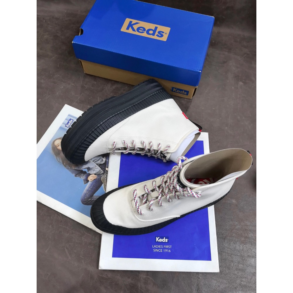 ￼零碼特價新款零碼特價KEDS秋冬內毛裡短靴休閒高筒靴時尚厚底板鞋小白靴-細節圖7