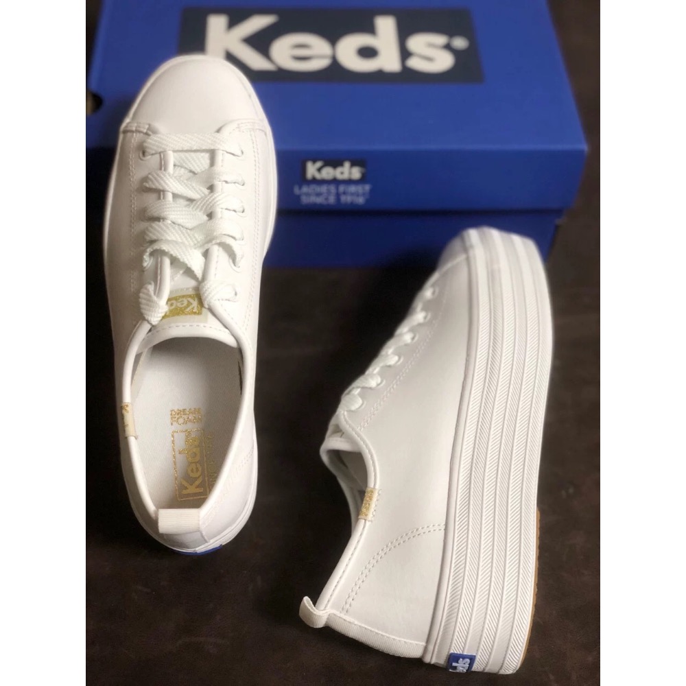 ￼零碼特價美國🇺🇸潮牌 Keds厚底婚鞋 女鞋優雅時尚復古鬆糕鞋休閒鞋-細節圖3