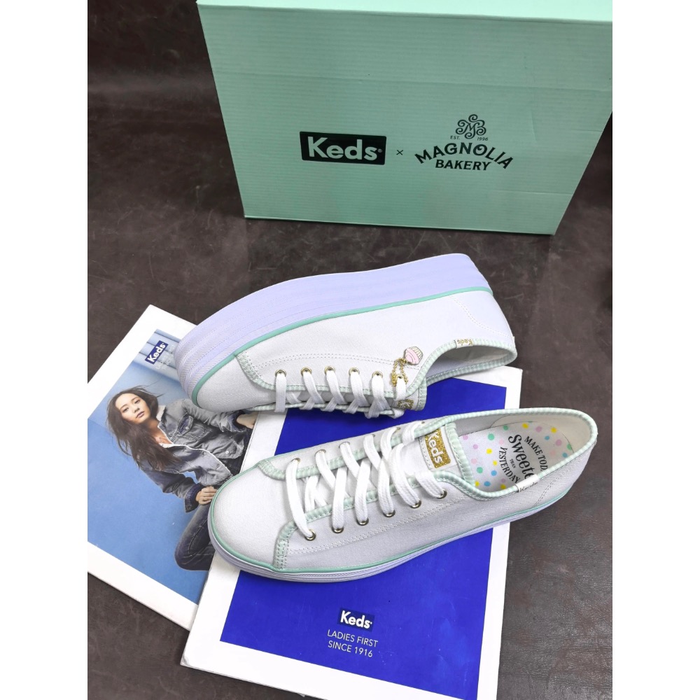 零碼特價 Keds聯名款閃閃發光片鞋甜心系列舒適透氣帆布鬆糕鞋潮流時尚公主鞋-細節圖6