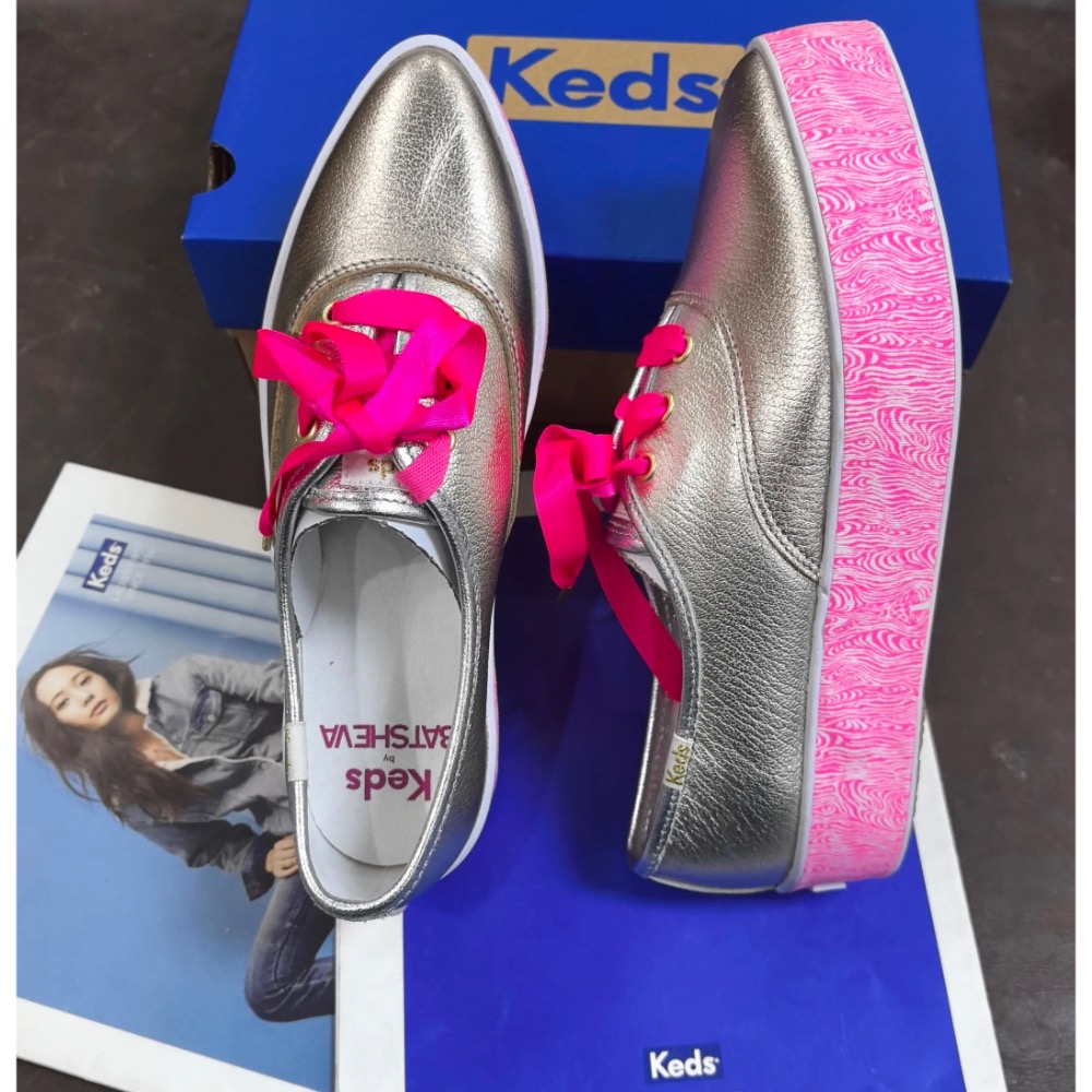 零碼特價 Keds聯名芭比系列厚底鞋鬆糕鞋新款帆布芭比粉 婚鞋 小白鞋-細節圖6