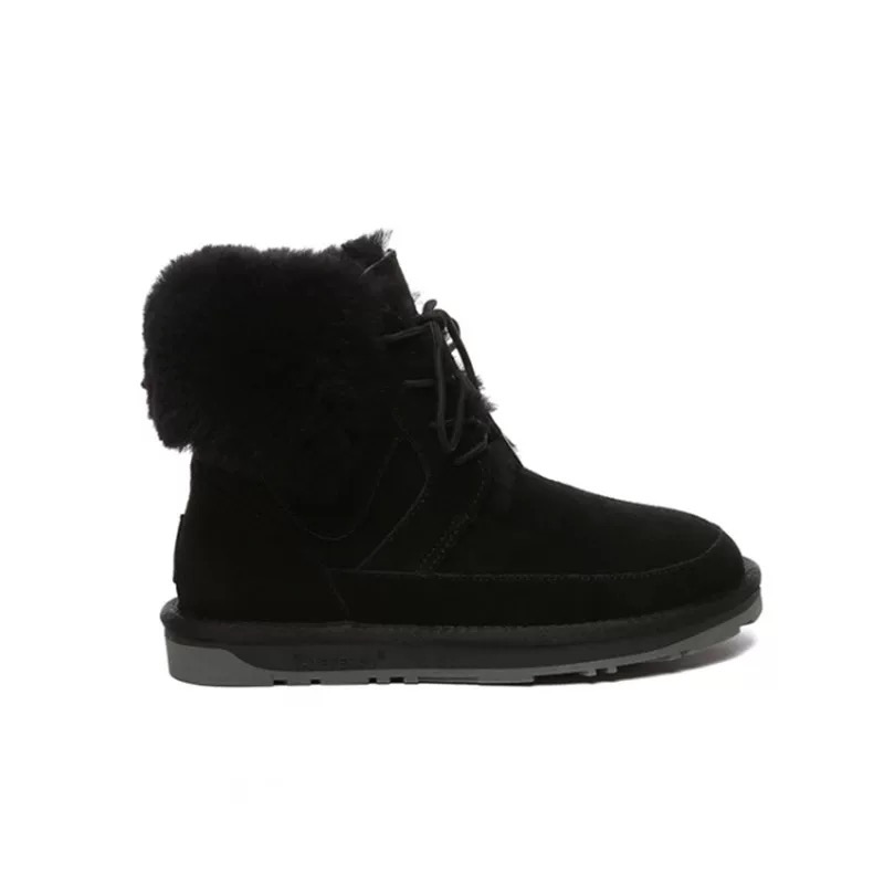 ￼新款 澳洲 EVERAU 冬季綿羊泡芙經典馬丁靴雪靴羊皮毛一體時尚棉鞋-細節圖7