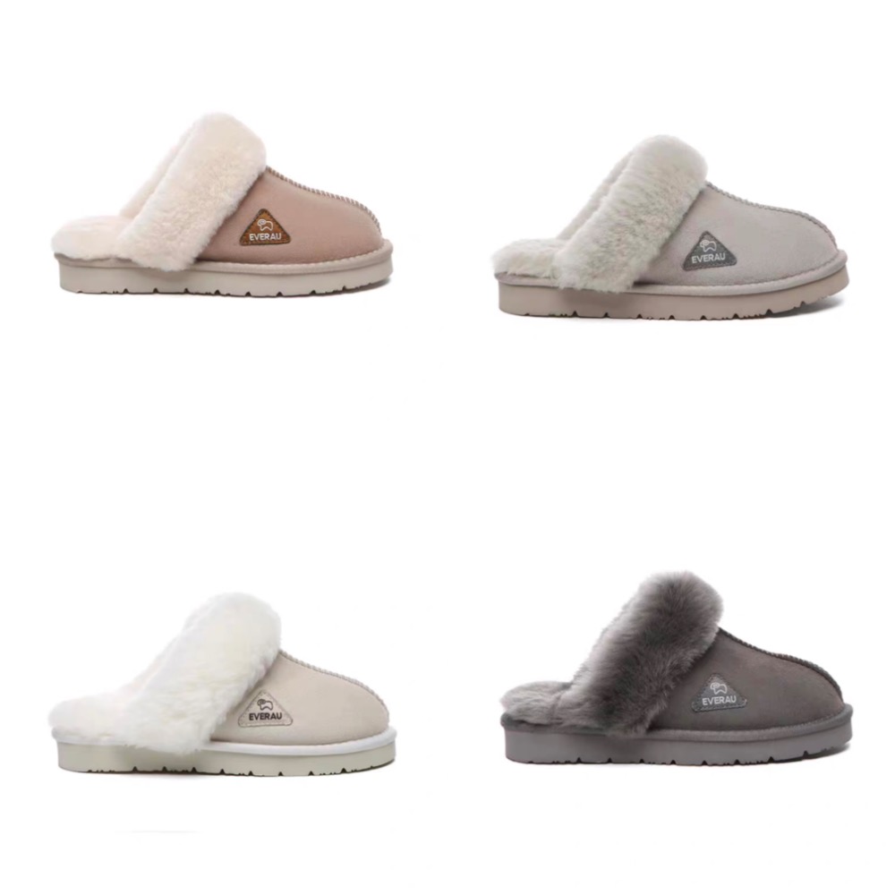 澳洲EVERAU秋冬絨軟馬卡龍皮毛一體毛拖鞋居家拖鞋保暖EA2064-細節圖2