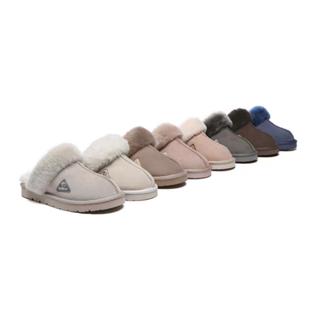 澳洲EVERAU秋冬絨軟馬卡龍皮毛一體毛拖鞋居家拖鞋保暖EA2064-細節圖4