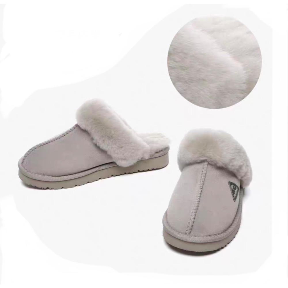 澳洲EVERAU秋冬絨軟馬卡龍皮毛一體毛拖鞋居家拖鞋保暖EA2064-細節圖5