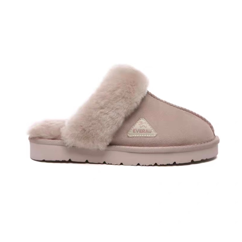 澳洲EVERAU秋冬絨軟馬卡龍皮毛一體毛拖鞋居家拖鞋保暖EA2064-細節圖8
