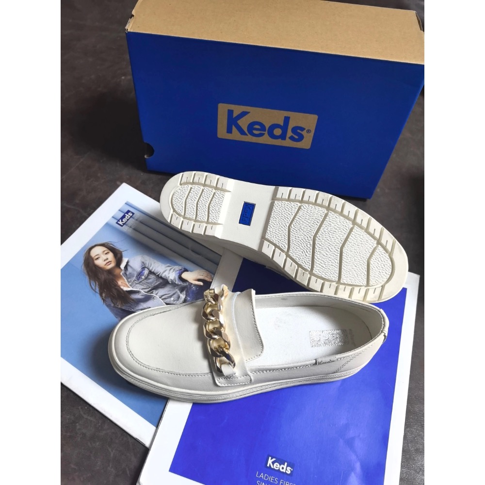 限量優惠Keds新款真皮樂福鞋淺口小皮鞋鬆糕底懶人鞋英倫風百搭休閒鞋-細節圖5