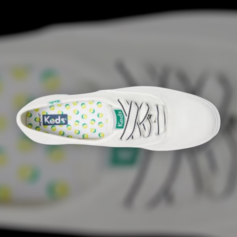 ￼限時特價Keds新款帆布鬆糕鞋綠標小白鞋撞色綠色尾女時尚休閒鞋 厚底鞋運動鞋 小白鞋 婚鞋-細節圖5