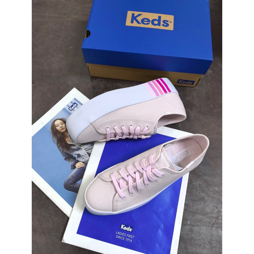 限時優惠Keds新款彩虹底增高4.5公分休閒帆布鞋春夏款女鞋-細節圖3