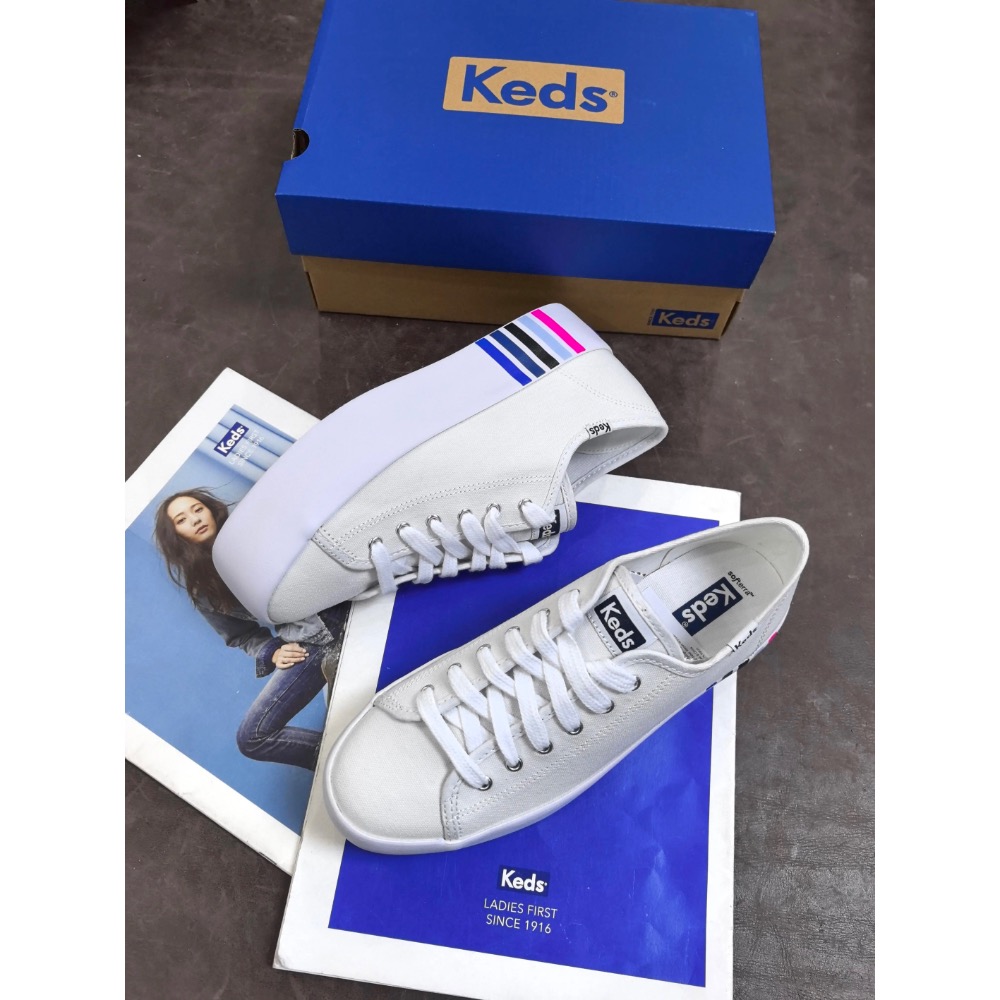 限時優惠Keds新款彩虹底增高4.5公分休閒帆布鞋春夏款女鞋-細節圖4