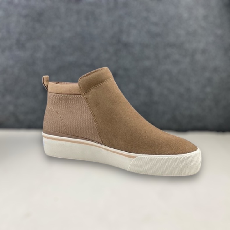 ￼零碼特價 Keds 美國女士牛皮短靴 高筒板鞋 休閒鞋 一腳蹬側拉鍊 大尺碼鞋-細節圖4