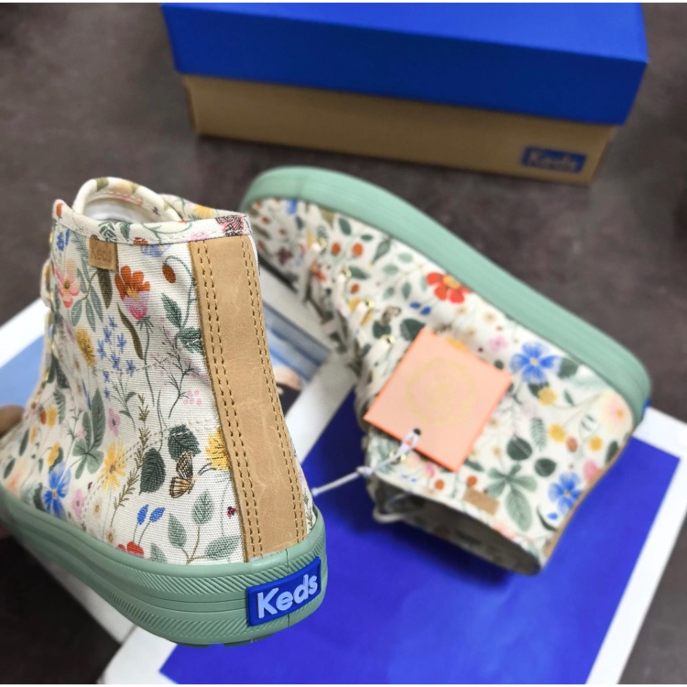 零碼特價潮牌keds厚底花朵高筒靴 休閒百搭靴 靴子 短靴-細節圖2