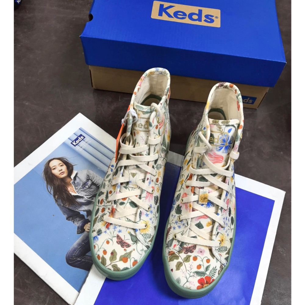 零碼特價潮牌keds厚底花朵高筒靴 休閒百搭靴 靴子 短靴-細節圖5