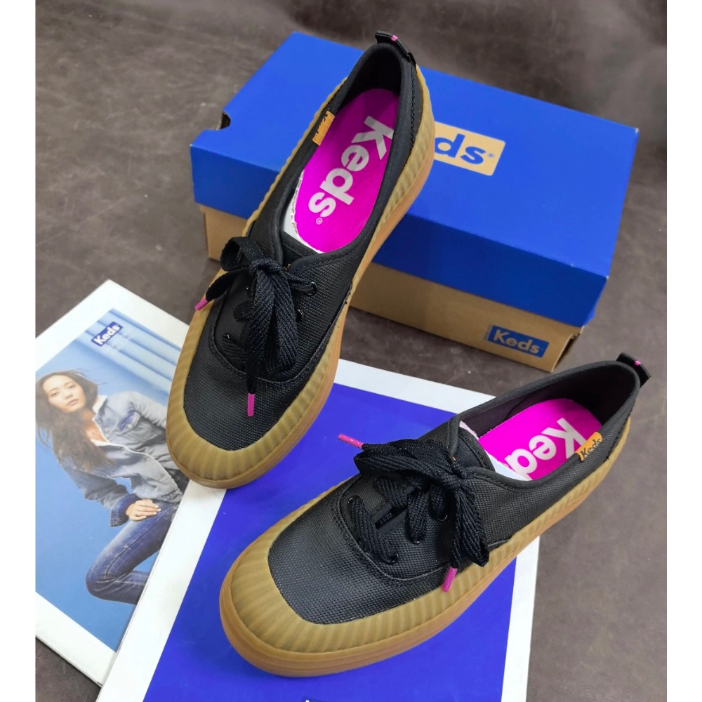 限時優惠 Keds鬆糕底防水休閒鞋小白鞋芭比粉亮色休閒女單鞋-細節圖4