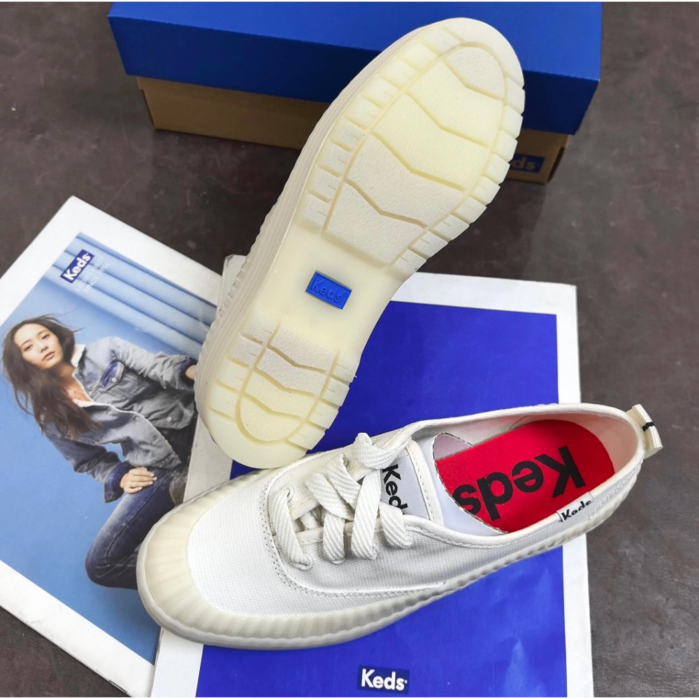 限時優惠 Keds鬆糕底防水休閒鞋小白鞋芭比粉亮色休閒女單鞋-細節圖6