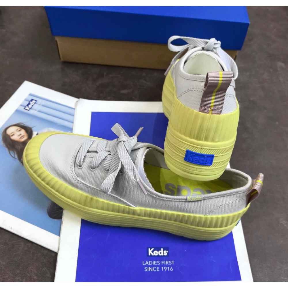 限時優惠 Keds鬆糕底防水休閒鞋小白鞋芭比粉亮色休閒女單鞋-細節圖8