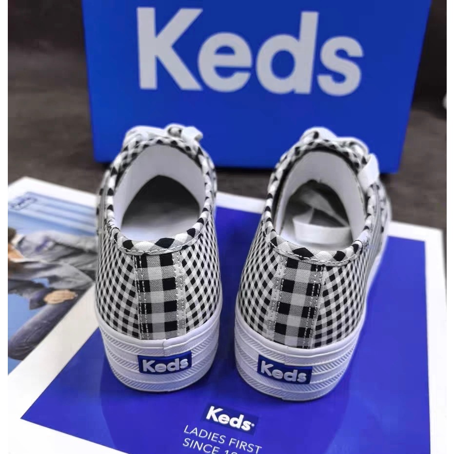 限時特價🉐Keds格紋/ 金色皮面厚底 拉長腿型小白鞋 帆布鞋 運動鞋 平底鞋-細節圖3