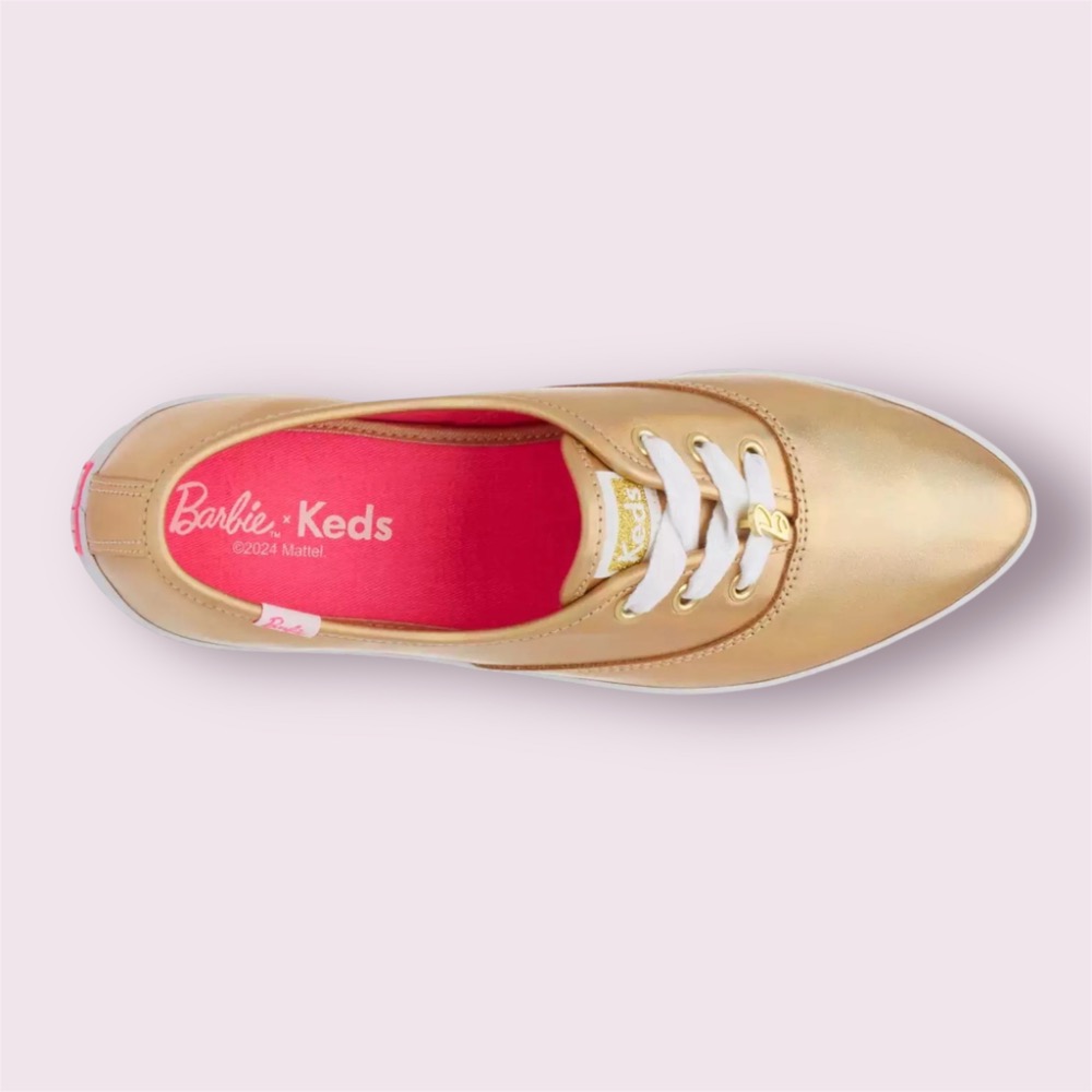 限時特價🉐Keds格紋/ 金色皮面厚底 拉長腿型小白鞋 帆布鞋 運動鞋 平底鞋-細節圖6
