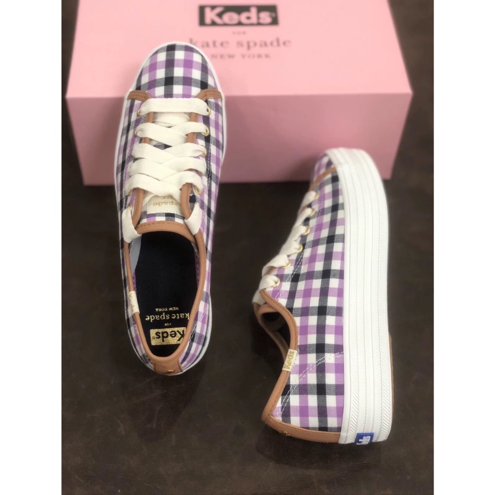 限時優惠 Keds❤️Kate spade格紋 糖果休閒鞋 帆布鞋 休閒女單鞋-細節圖3