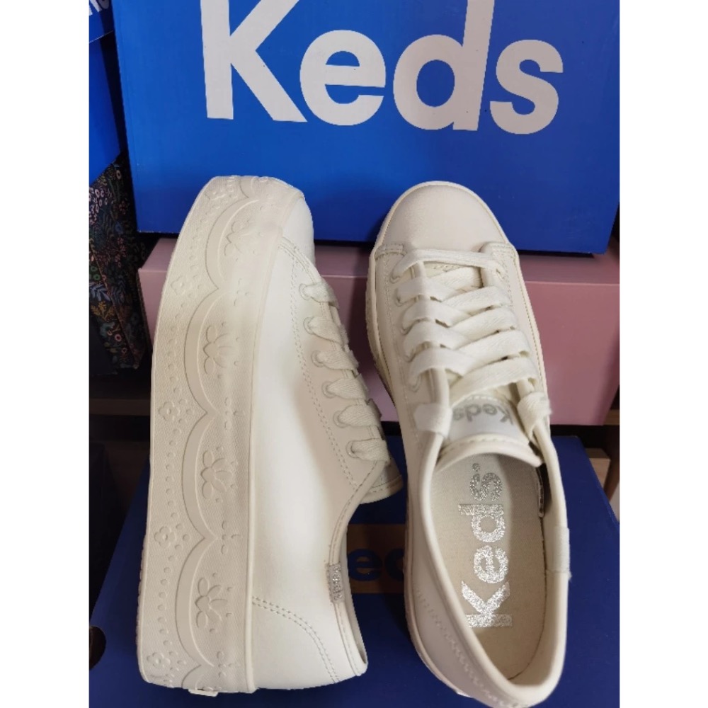 零碼特價keds超厚底雕花帆布鞋 婚鞋 小白鞋新款便鞋淺口女鞋單鞋-細節圖3