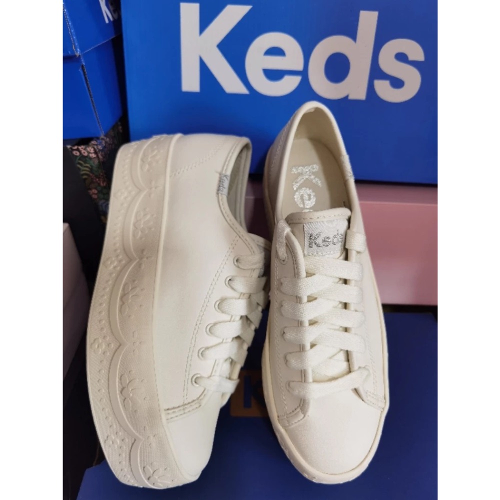 零碼特價keds超厚底雕花帆布鞋 婚鞋 小白鞋新款便鞋淺口女鞋單鞋-細節圖4