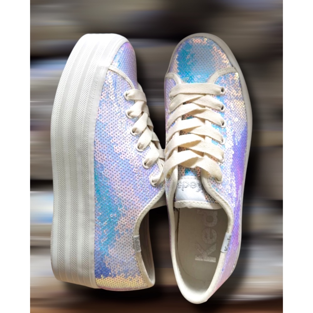 零碼特價🉐️ 美國🇺🇸潮牌Keds亮片人魚尾休閒鞋👟小白鞋 網球鞋-細節圖2